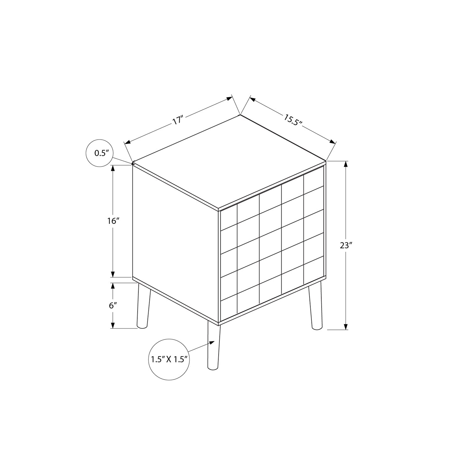I 2788 - Table D'appoint, Bout, Table D'appoint, Petit, Rangement, Lampe, Stratifié Noyer, Moderne - Simple Boutique