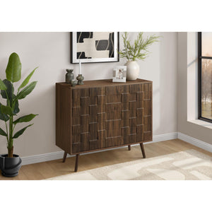 I 2789 - Commode, 36'' De Large, Armoire À 2 Portes, Rangement, Décoratif, Stratifié Noyer Foncé, Mid Century, Transitionnel - Simple Boutique