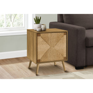 I 2794 - Table D'appoint, Bout, Rangement, Petit, Coté, Salon, Lampe, Placage De Noyer Clair, Herbiers Marins, Moderne - Simple Boutique