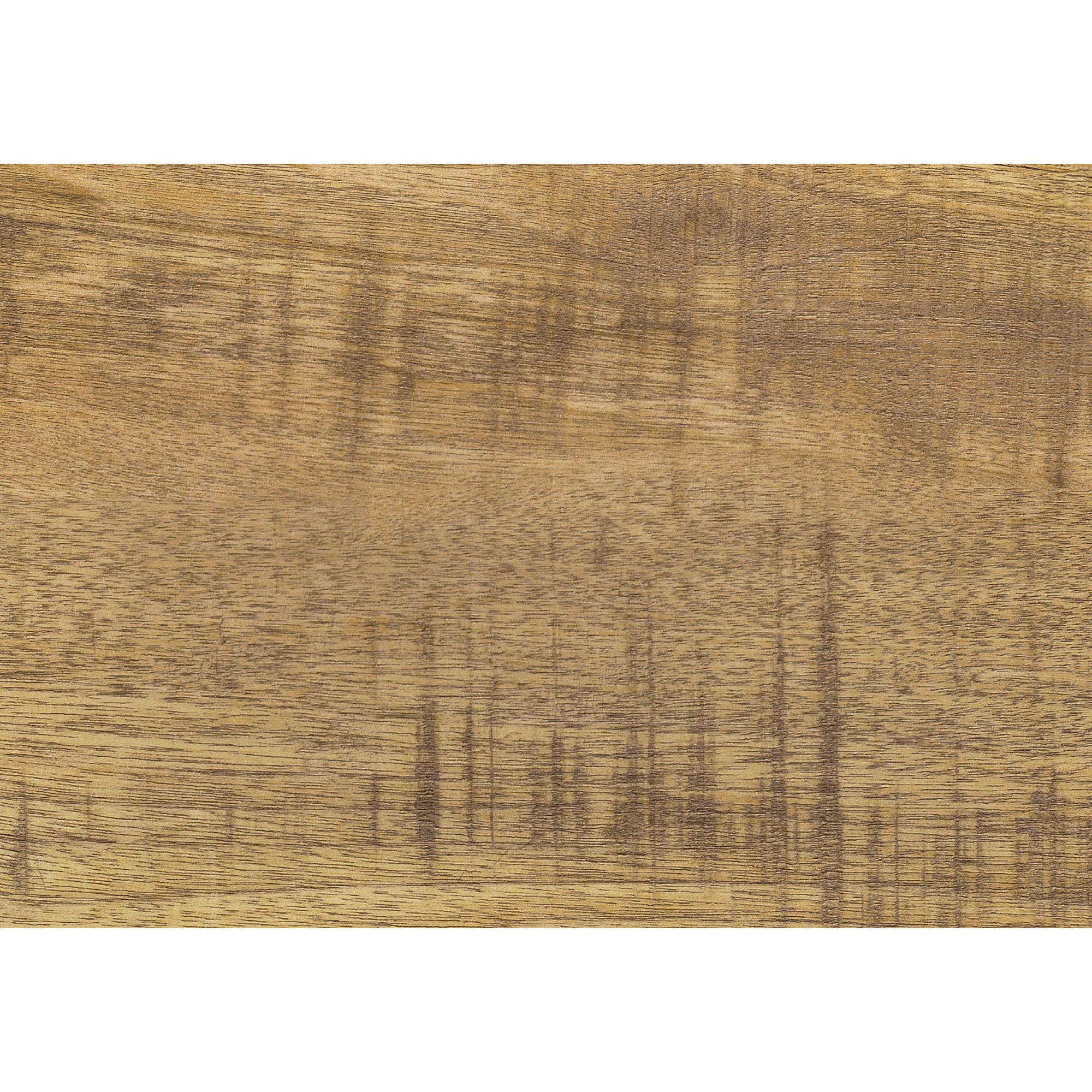 I 2882 - Table D'appoint, 24''H, Bout, Table D'appoint, Table De Nuit, Lampe, Salon, Chambre À Coucher, Stratifié Effet Bois De Manguier, Métal Noir, Contemporain, Moderne - Simple Boutique