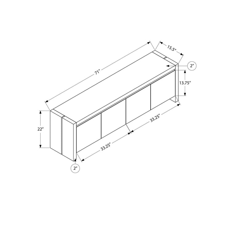 I 2885 - Meuble Tv, 72 Pouces, Console, Armoire De Rangement, Centre De Divertissement Média, Salon, Chambre À Coucher, Stratifié Naturel, Contemporain, Moderne - Simple Boutique