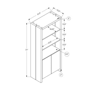 I 2888 - Etagere, 72''H, Armoire De Rangement, Étagère, Étagère À Livres, Chambre À Coucher, Salon, Bureau, Stratifié Chêne Naturel, Contemporain, Moderne - Simple Boutique