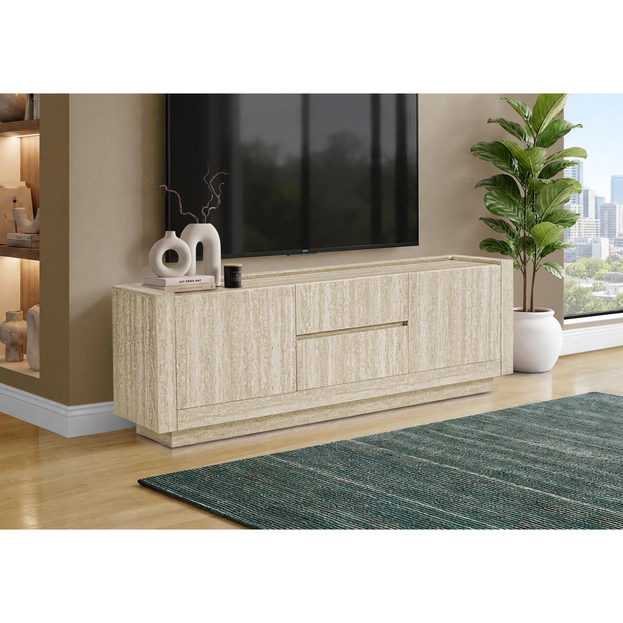 I 2890 - Meuble Tv, 72 Pouces, Console, Centre De Divertissement Média, Armoire De Rangement, Tiroirs, Salon, Chambre À Coucher, Contemporain, Moderne - Simple Boutique