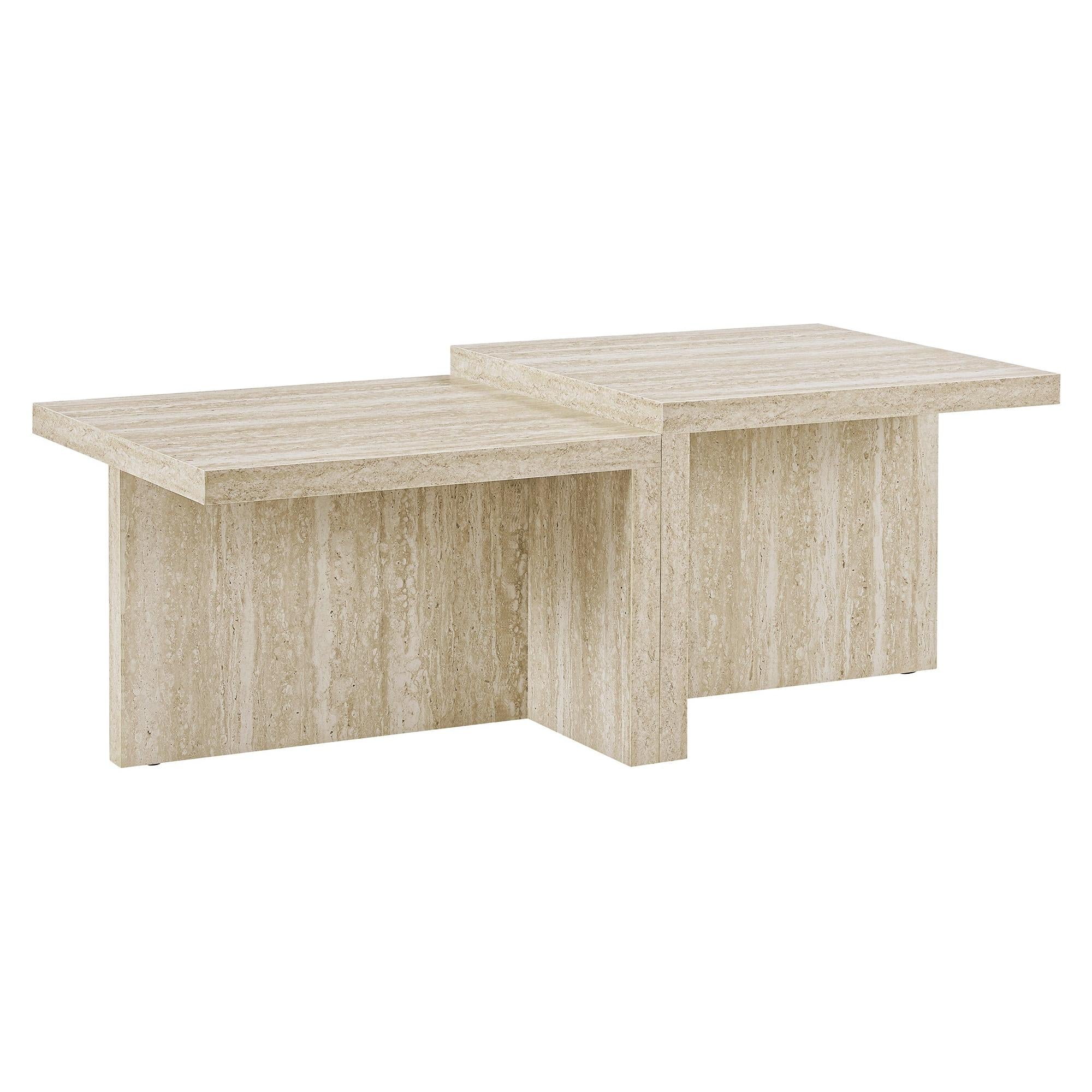 I 2891 - Table De Salon, 48''L, Cocktail, Rectangulaire, 2 Niveaux, Salon, Contemporain, Moderne - Simple Boutique