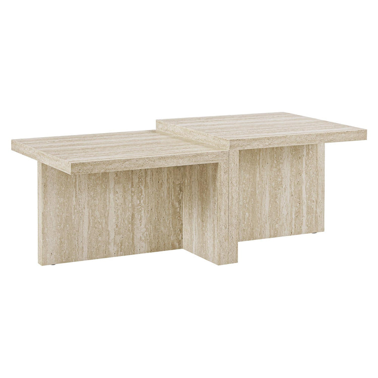 I 2891 - Table De Salon, 48''L, Cocktail, Rectangulaire, 2 Niveaux, Salon, Contemporain, Moderne - Simple Boutique