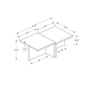 I 2891 - Table De Salon, 48''L, Cocktail, Rectangulaire, 2 Niveaux, Salon, Contemporain, Moderne - Simple Boutique