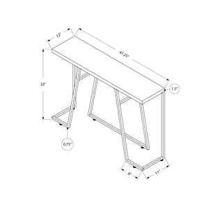 I 3169 - Table D'appoint, Console, Entrée, Étroit, Canapé, Salon, Chambre À Coucher, Stratifié Brun, Métal Chromé, Contemporain, Moderne - Simple Boutique