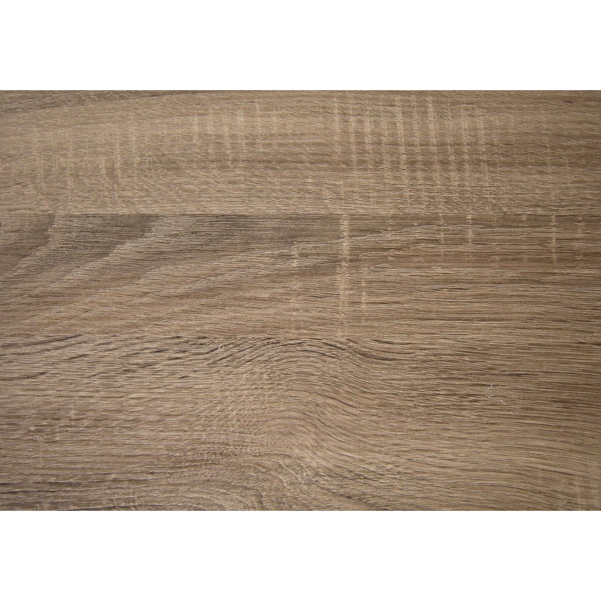 I 3200 - Table D'appoint, 24''H, 2 Niveaux, Bout, Table D'appoint, Table De Nuit, Lampe, Tiroir De Rangement, Stratifié Taupe Foncé, Métal Noir, Contemporain - Simple Boutique