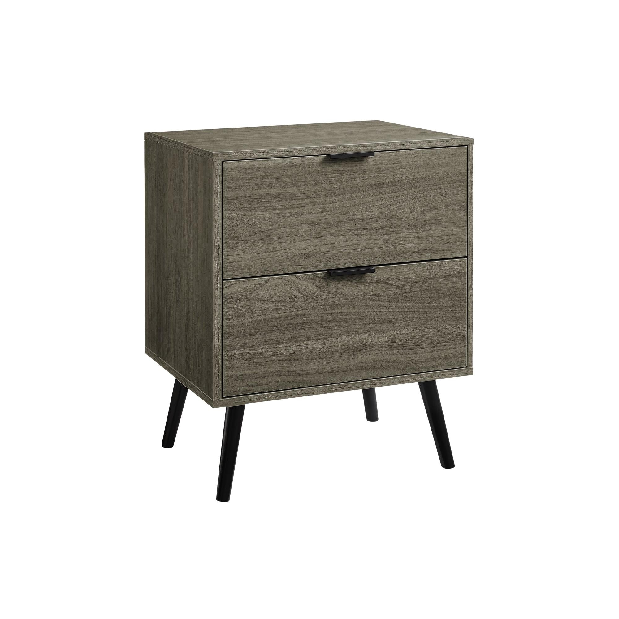 I 3608 - Table D'appoint, Chambre À Coucher, Bout, Salon, Table De Nuit, Table D'appoint, Tiroir De Rangement, Stratifié Gris, Moderne, Contemporain - Simple Boutique