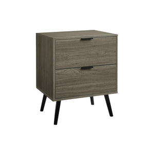I 3608 - Table D'appoint, Chambre À Coucher, Bout, Salon, Table De Nuit, Table D'appoint, Tiroir De Rangement, Stratifié Gris, Moderne, Contemporain - Simple Boutique