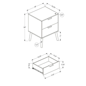 I 3609 - Table D'appoint, Chambre À Coucher, Bout, Salon, Table De Nuit, Table D'appoint, Tiroir De Rangement, Stratifié Brun Clair, Moderne, Contemporain - Simple Boutique