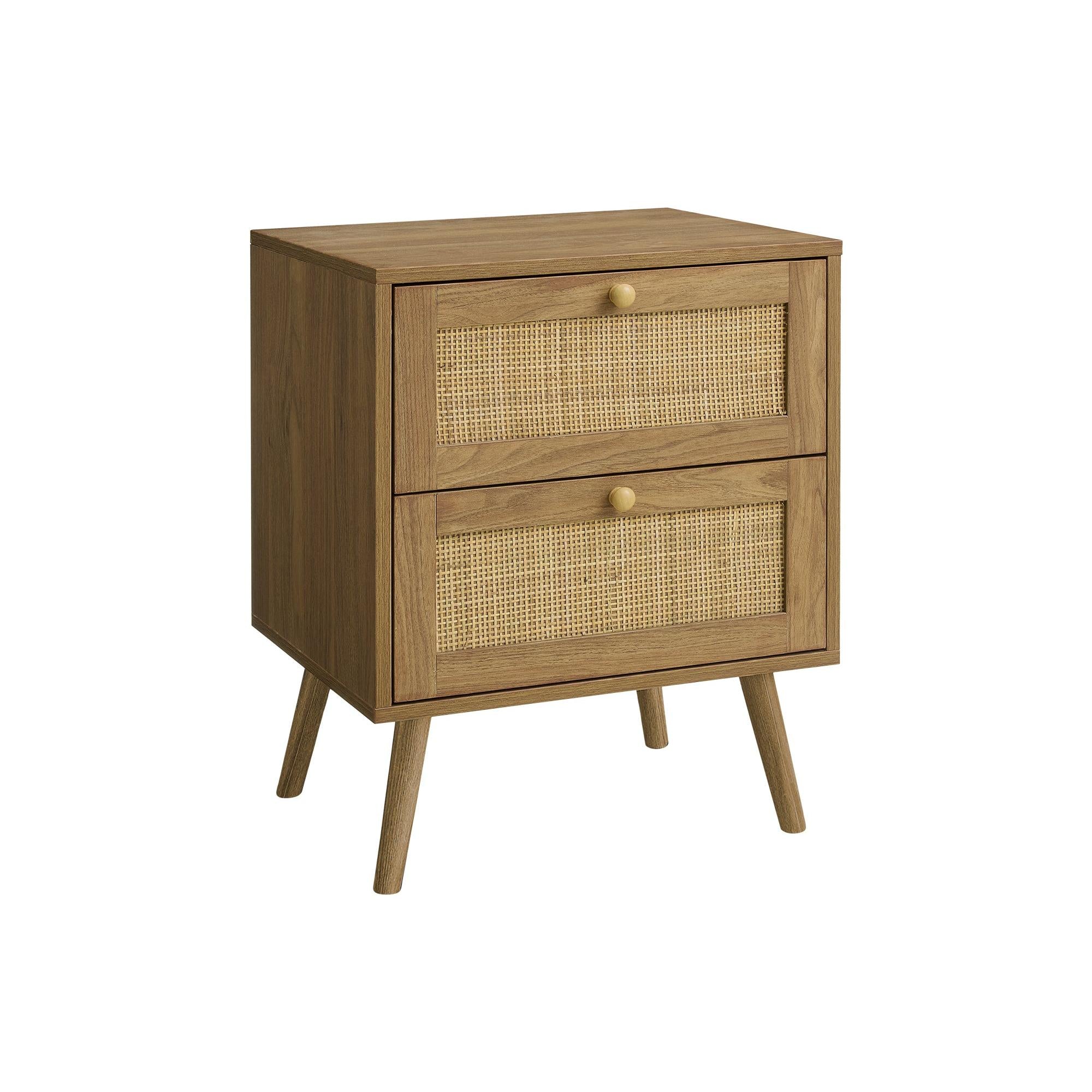 I 3614 - Table D'appoint, Table D'appoint, Bout, Chambre À Coucher, Salon, Table De Nuit, Tiroir De Rangement, Stratifié Noyer, Moderne, Contemporain - Simple Boutique