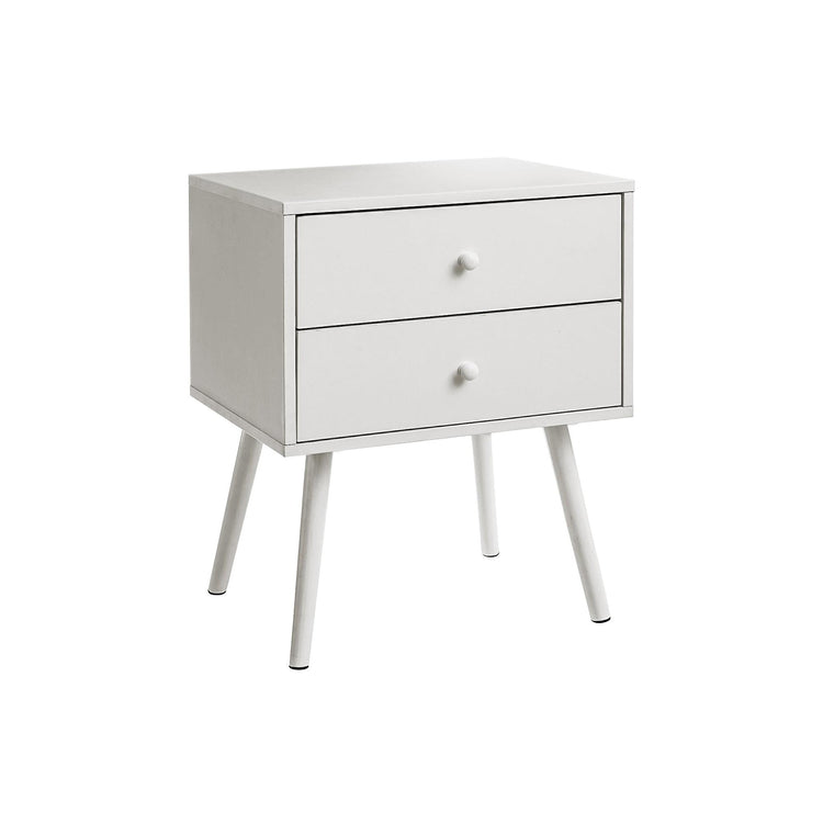 I 3627 - Table D'appoint, Chambre À Coucher, Bout, Salon, Table De Nuit, Table D'appoint, Tiroir De Rangement, Stratifié Blanc, Moderne, Contemporain - Simple Boutique