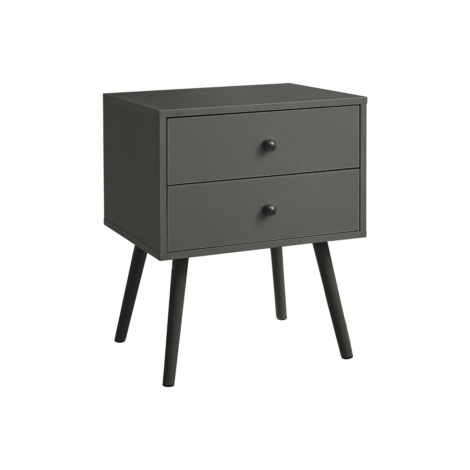 I 3629 - Table D'appoint, Chambre À Coucher, Bout, Salon, Table De Nuit, Table D'appoint, Tiroir De Rangement, Stratifié Gris, Moderne, Contemporain - Simple Boutique