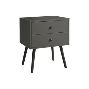 I 3629 - Table D'appoint, Chambre À Coucher, Bout, Salon, Table De Nuit, Table D'appoint, Tiroir De Rangement, Stratifié Gris, Moderne, Contemporain - Simple Boutique