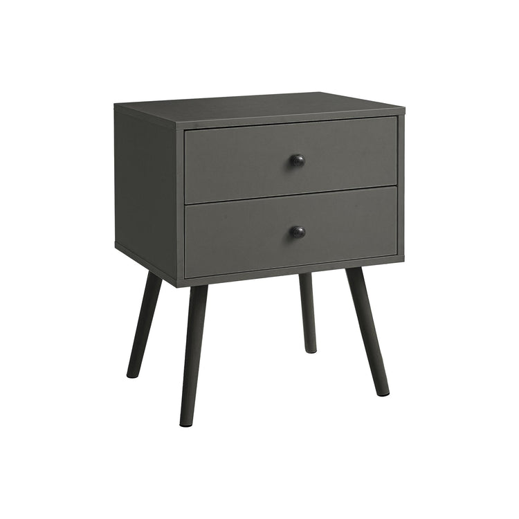 I 3629 - Table D'appoint, Chambre À Coucher, Bout, Salon, Table De Nuit, Table D'appoint, Tiroir De Rangement, Stratifié Gris, Moderne, Contemporain - Simple Boutique