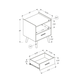 I 3666 - Table D'appoint, Table D'appoint, Bout, Tiroir De Rangement, Table De Nuit, Chambre À Coucher, Salon, Stratifié Blanc, Contemporain, Moderne - Simple Boutique