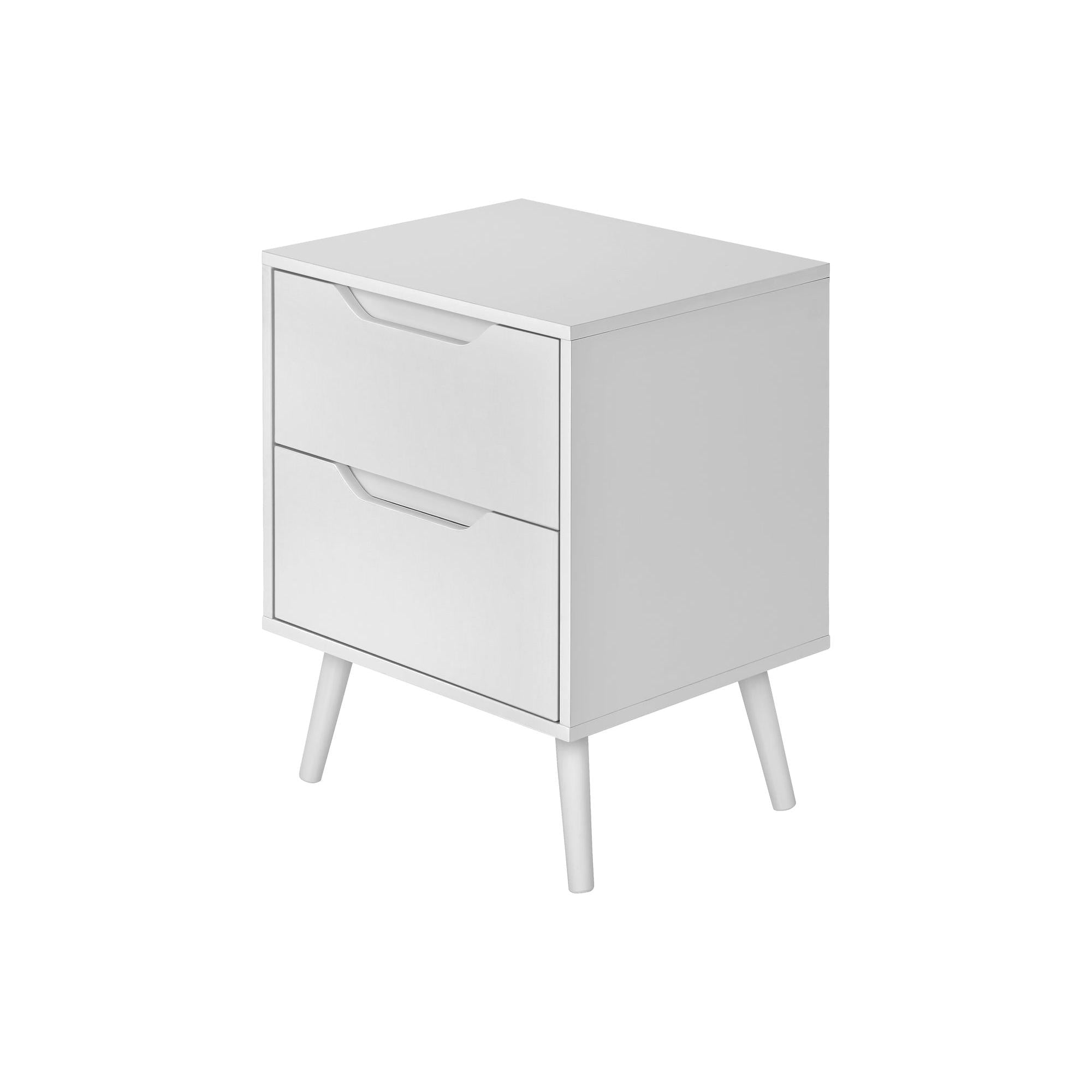 I 3688 - Table D'appoint, Table D'appoint, Bout, Tiroir De Rangement, Table De Nuit, Chambre À Coucher, Salon, Stratifié Blanc, Moderne, Contemporain - Simple Boutique