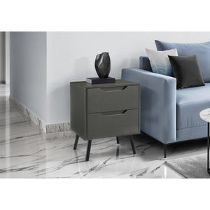 I 3690 - Table D'appoint, Table D'appoint, Bout, Tiroir De Rangement, Table De Nuit, Chambre À Coucher, Salon, Stratifié Gris, Moderne, Contemporain - Simple Boutique