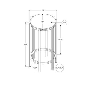 I 3755 - Table D'appoint, Bout, Rond, Table D'appoint, Petit, Lampe, Salon, Chambre À Coucher, Table De Nuit, Stratifié En Bronze Foncé, Métal Noir, Contemporain - Simple Boutique