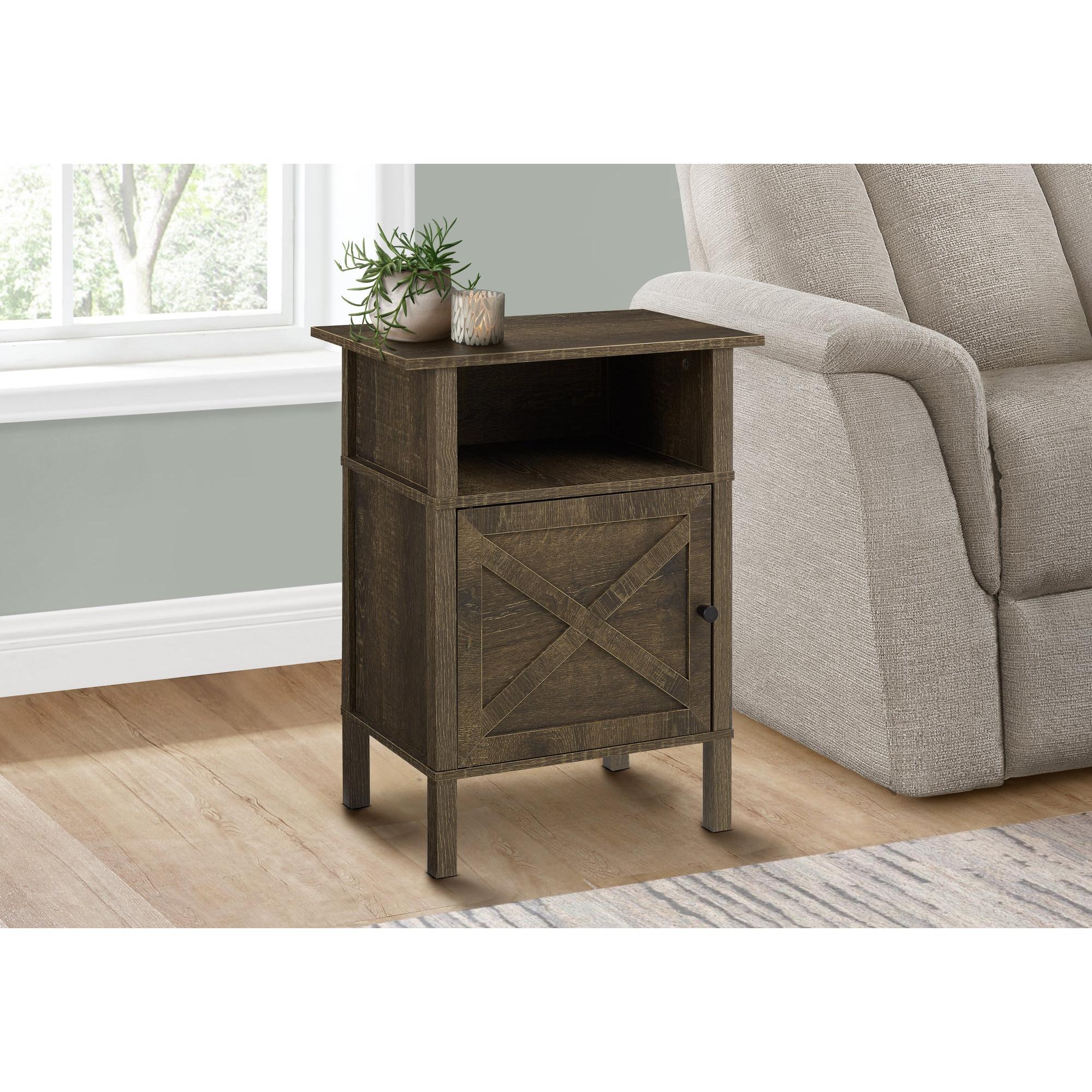 I 3811 - Table D'appoint, Table D'appoint, Bout, Salon, Petit, Rangement, Stratifié Chêne Foncé, Transitionnel - Simple Boutique