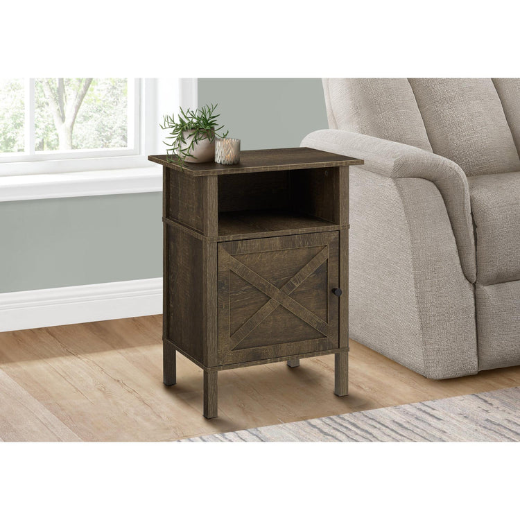 I 3811 - Table D'appoint, Table D'appoint, Bout, Salon, Petit, Rangement, Stratifié Chêne Foncé, Transitionnel - Simple Boutique