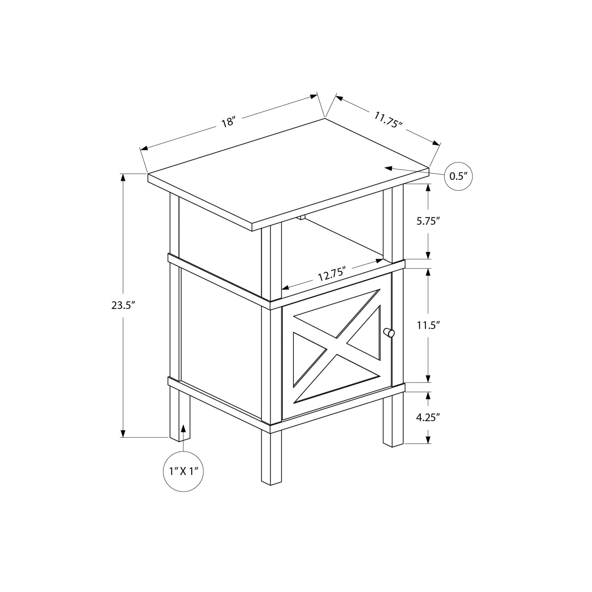 I 3812 - Table D'appoint, Table D'appoint, Bout, Salon, Petit, Rangement, Stratifié Chêne Foncé, Transitionnel - Simple Boutique