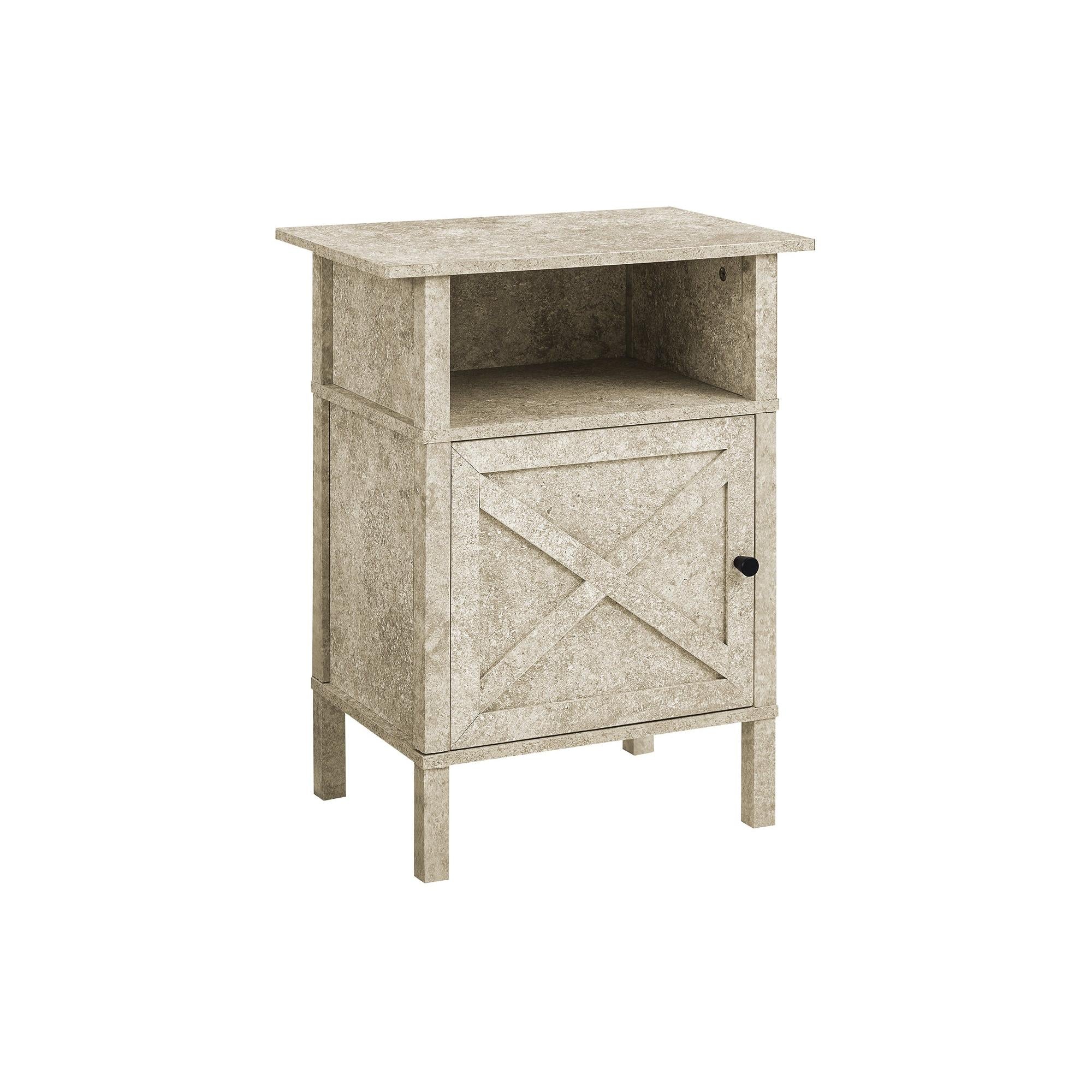 I 3813 - Table D'appoint, Table D'appoint, Bout, Salon, Petit, Rangement, Revêtement Stratifié En Pierre Crème, Transitionnel - Simple Boutique