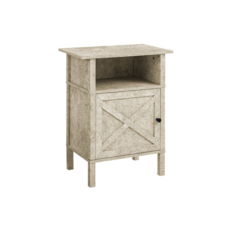 I 3813 - Table D'appoint, Table D'appoint, Bout, Salon, Petit, Rangement, Revêtement Stratifié En Pierre Crème, Transitionnel - Simple Boutique