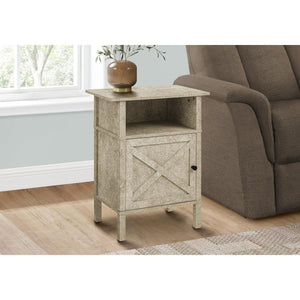 I 3813 - Table D'appoint, Table D'appoint, Bout, Salon, Petit, Rangement, Revêtement Stratifié En Pierre Crème, Transitionnel - Simple Boutique
