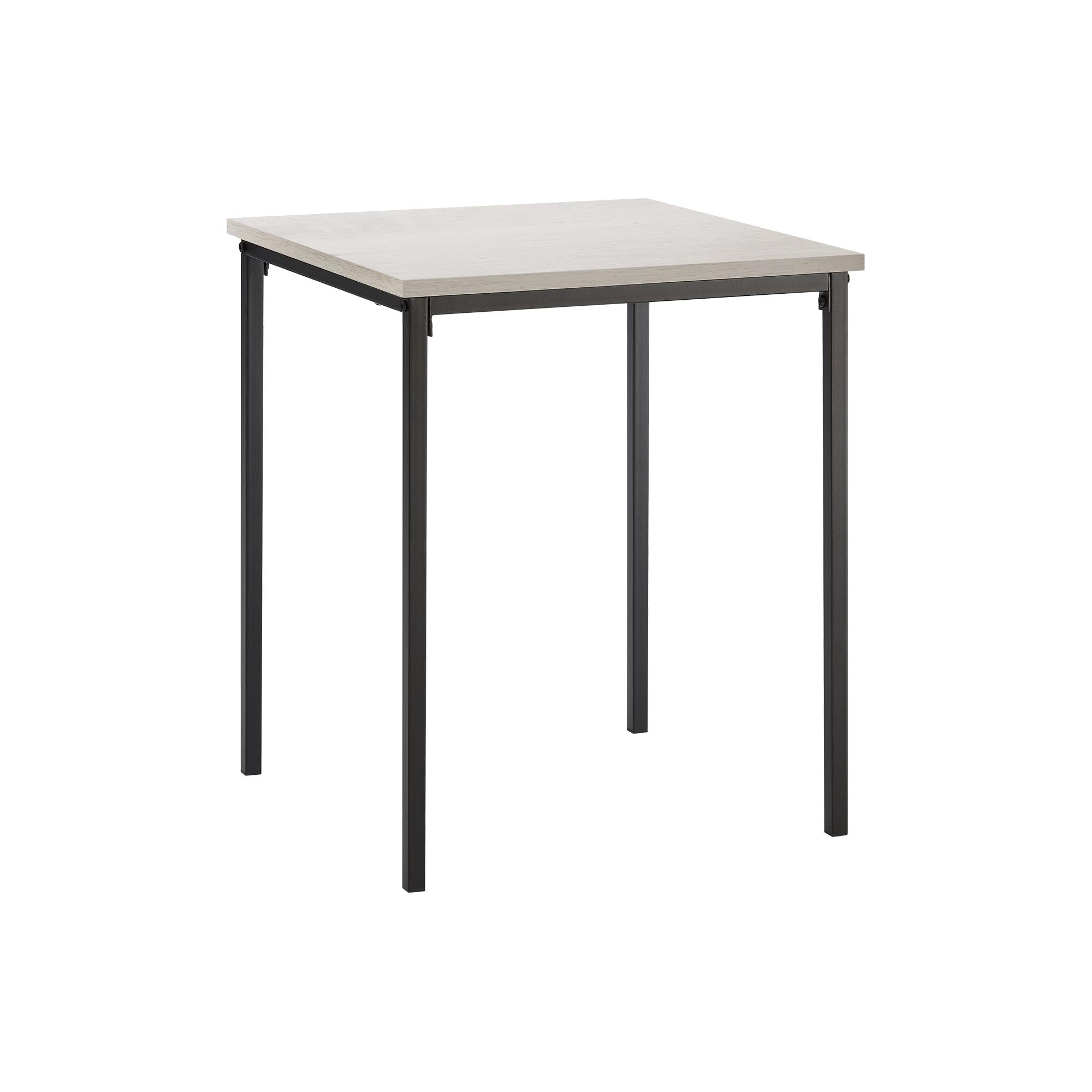 I 3826 - Table D'appoint, 22'' H, Table D'appoint, Bout, Petit, Table De Nuit, Carré, Chambre À Coucher, Salon, Stratifié Chêne Foncé, Métal Noir, Contemporain, Moderne - Simple Boutique