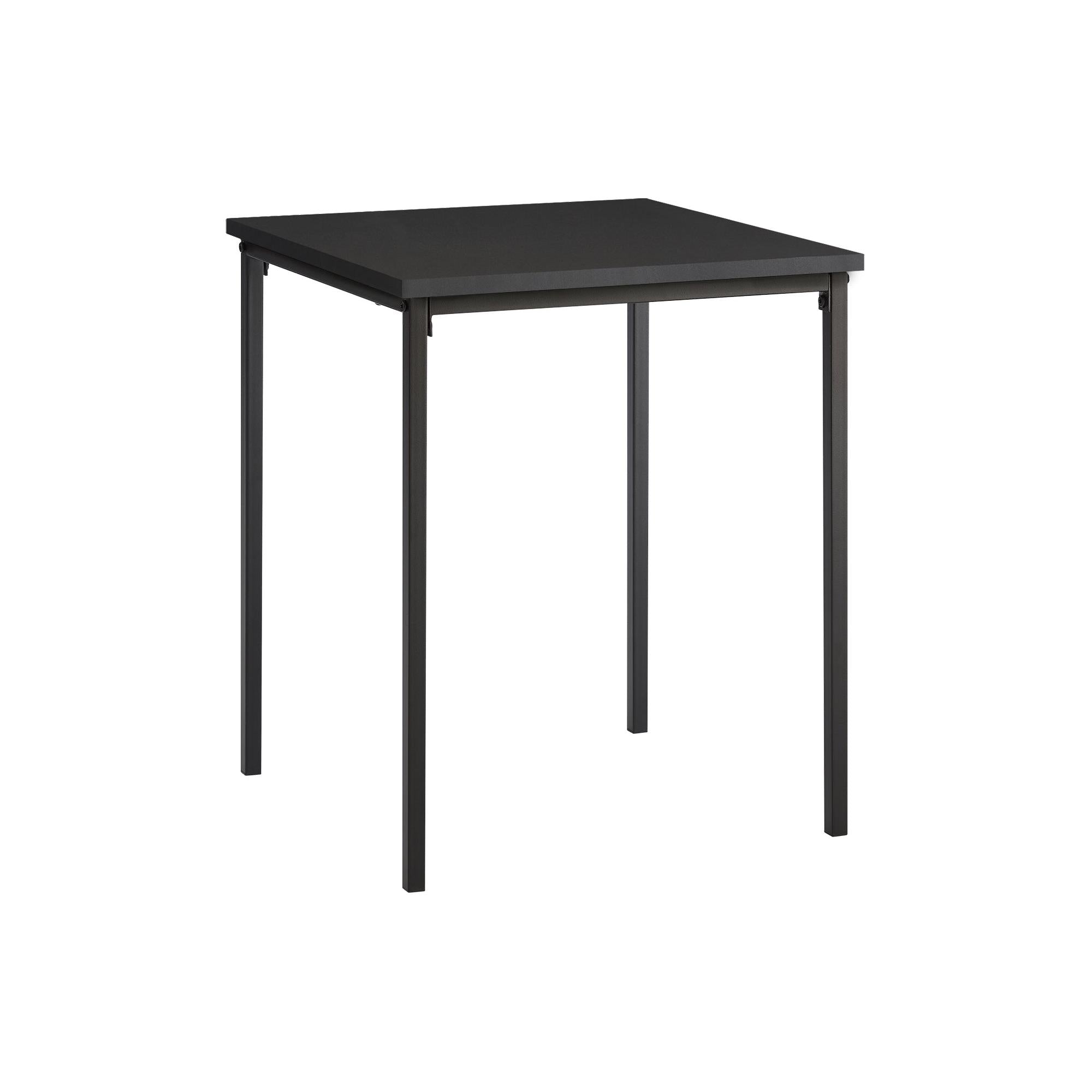 I 3827 - Table D'appoint, 22'' H, Table D'appoint, Bout, Petit, Table De Nuit, Carré, Chambre À Coucher, Salon, Stratifié Noir, Métal Noir, Contemporain, Moderne - Simple Boutique