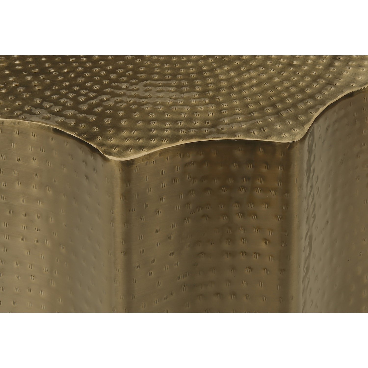 I 3900 - Table D'appoint, Tambour, Côté, Bout, Table De Nuit, Lampe, Salon, Chambre À Coucher, Métal D'or, Contemporain, Moderne - Simple Boutique