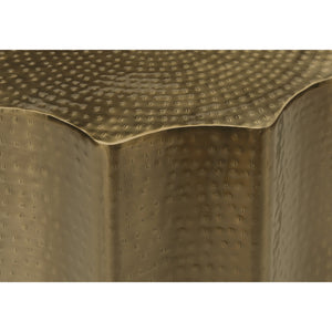 I 3900 - Table D'appoint, Tambour, Côté, Bout, Table De Nuit, Lampe, Salon, Chambre À Coucher, Métal D'or, Contemporain, Moderne - Simple Boutique