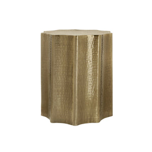 I 3900 - Table D'appoint, Tambour, Côté, Bout, Table De Nuit, Lampe, Salon, Chambre À Coucher, Métal D'or, Contemporain, Moderne - Simple Boutique