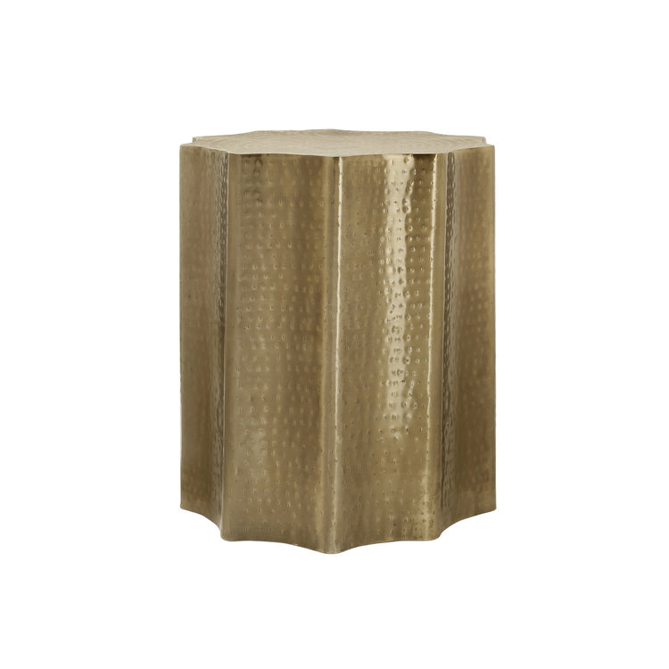 I 3900 - Table D'appoint, Tambour, Côté, Bout, Table De Nuit, Lampe, Salon, Chambre À Coucher, Métal D'or, Contemporain, Moderne - Simple Boutique