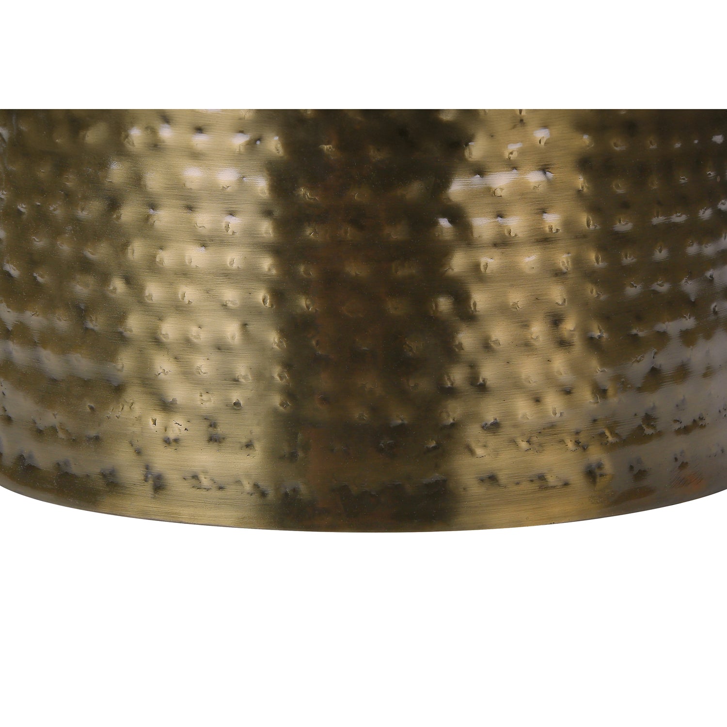 I 3914 - Table D'appoint, Tambour, Côté, Bout, Table De Nuit, Lampe, Salon, Chambre À Coucher, Métal D'or, Contemporain, Moderne - Simple Boutique