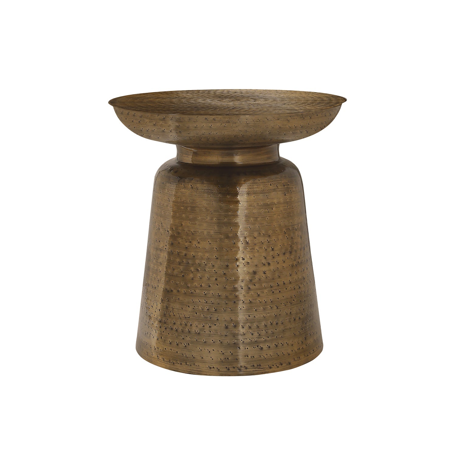 I 3915 - Table D'appoint, Tambour, Côté, Bout, Table De Nuit, Lampe, Salon, Chambre À Coucher, Métal Cuivre, Contemporain, Moderne - Simple Boutique