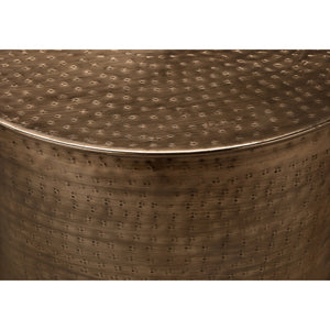 I 3919 - Table D'appoint, Tambour, Côté, Bout, Table De Nuit, Lampe, Salon, Chambre À Coucher, Métal Cuivre, Contemporain, Moderne - Simple Boutique