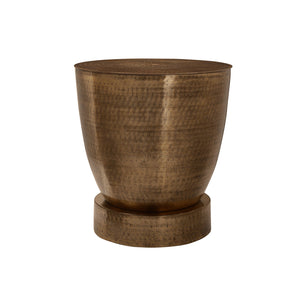 I 3919 - Table D'appoint, Tambour, Côté, Bout, Table De Nuit, Lampe, Salon, Chambre À Coucher, Métal Cuivre, Contemporain, Moderne - Simple Boutique