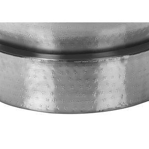 I 3920 - Table D'appoint, Tambour, Côté, Bout, Table De Nuit, Lampe, Salon, Chambre À Coucher, Métal Chrome, Contemporain, Moderne - Simple Boutique