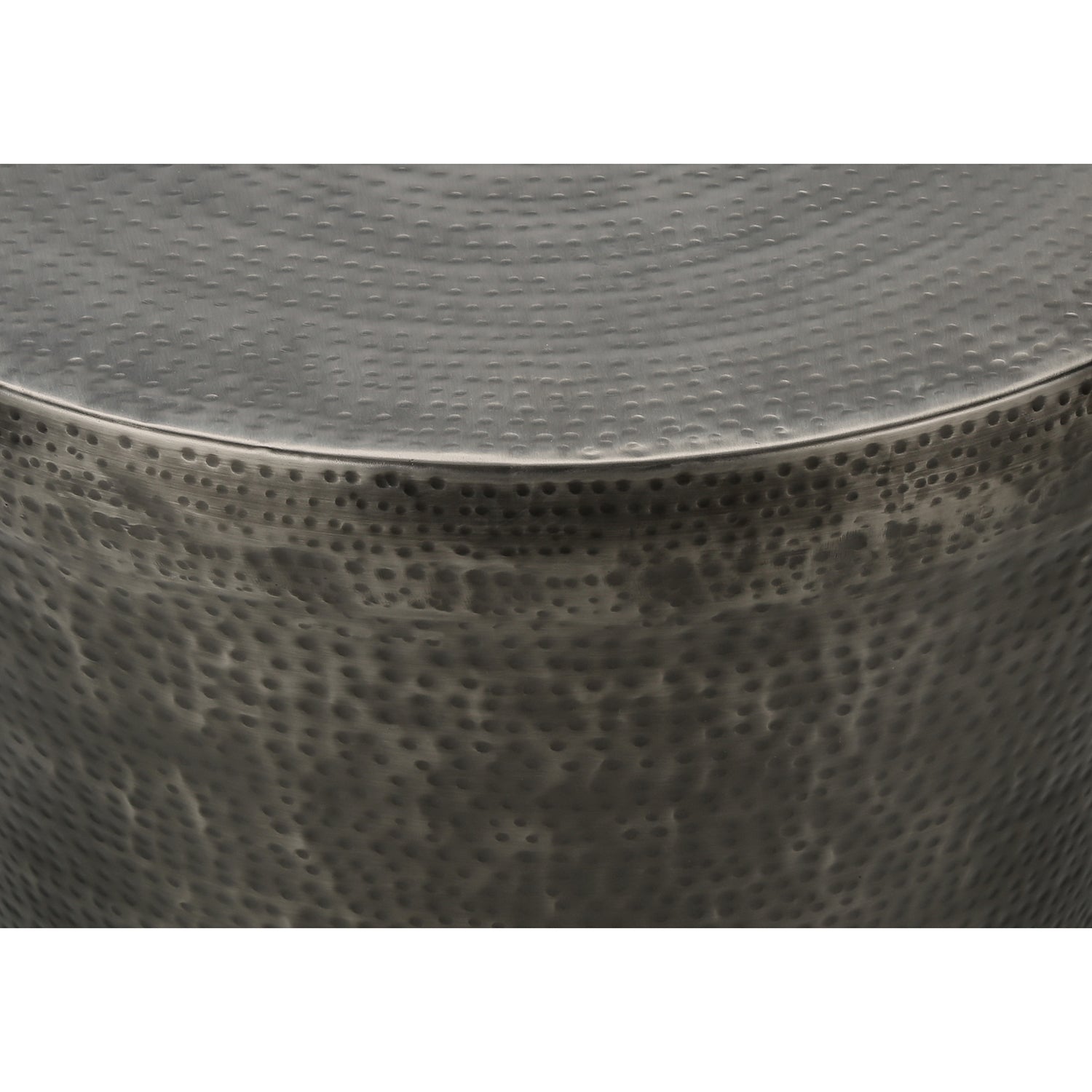 I 3924 - Table D'appoint, Tambour, Côté, Bout, Table De Nuit, Lampe, Salon, Chambre À Coucher, Métal Gris, Contemporain, Moderne - Simple Boutique