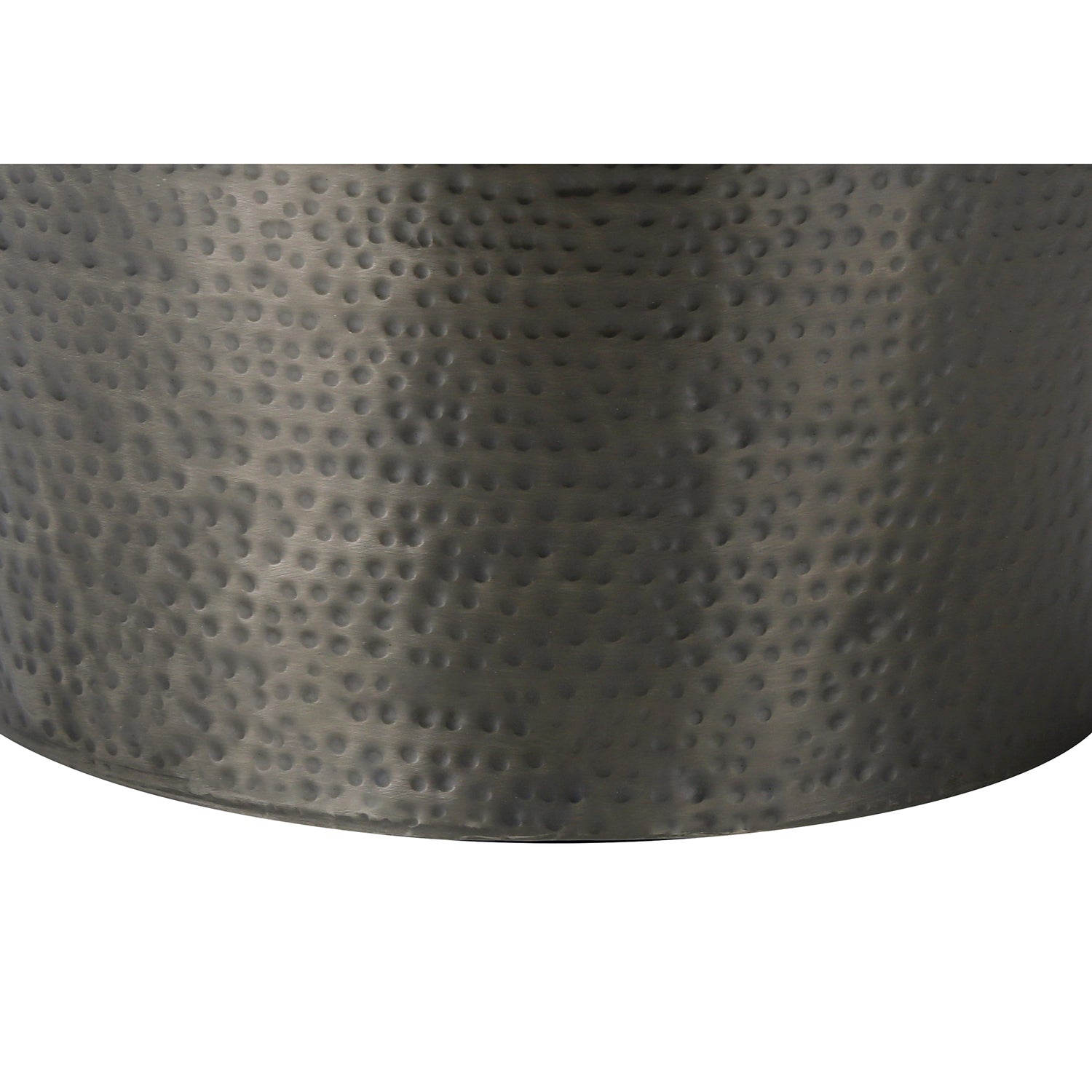 I 3924 - Table D'appoint, Tambour, Côté, Bout, Table De Nuit, Lampe, Salon, Chambre À Coucher, Métal Gris, Contemporain, Moderne - Simple Boutique