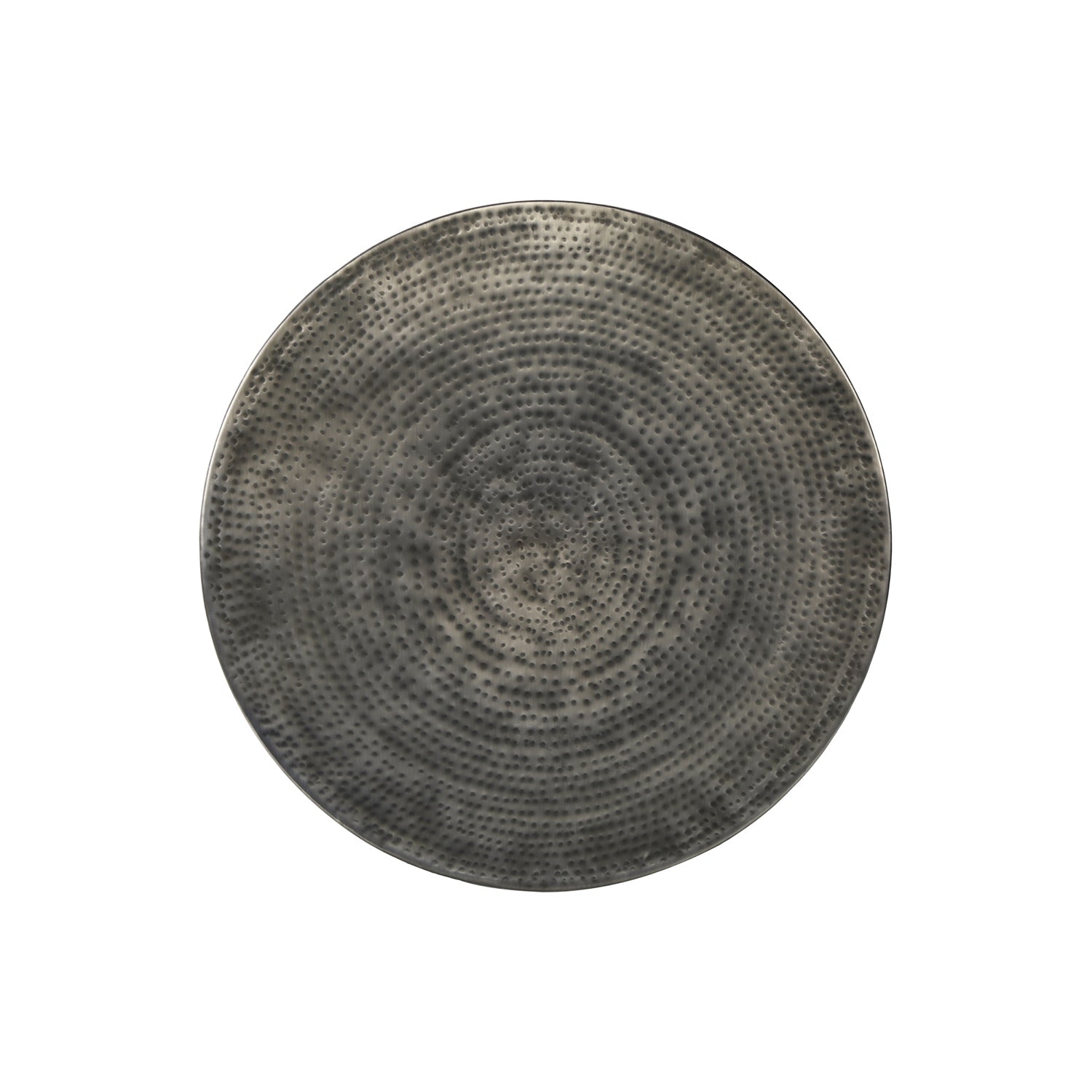 I 3924 - Table D'appoint, Tambour, Côté, Bout, Table De Nuit, Lampe, Salon, Chambre À Coucher, Métal Gris, Contemporain, Moderne - Simple Boutique