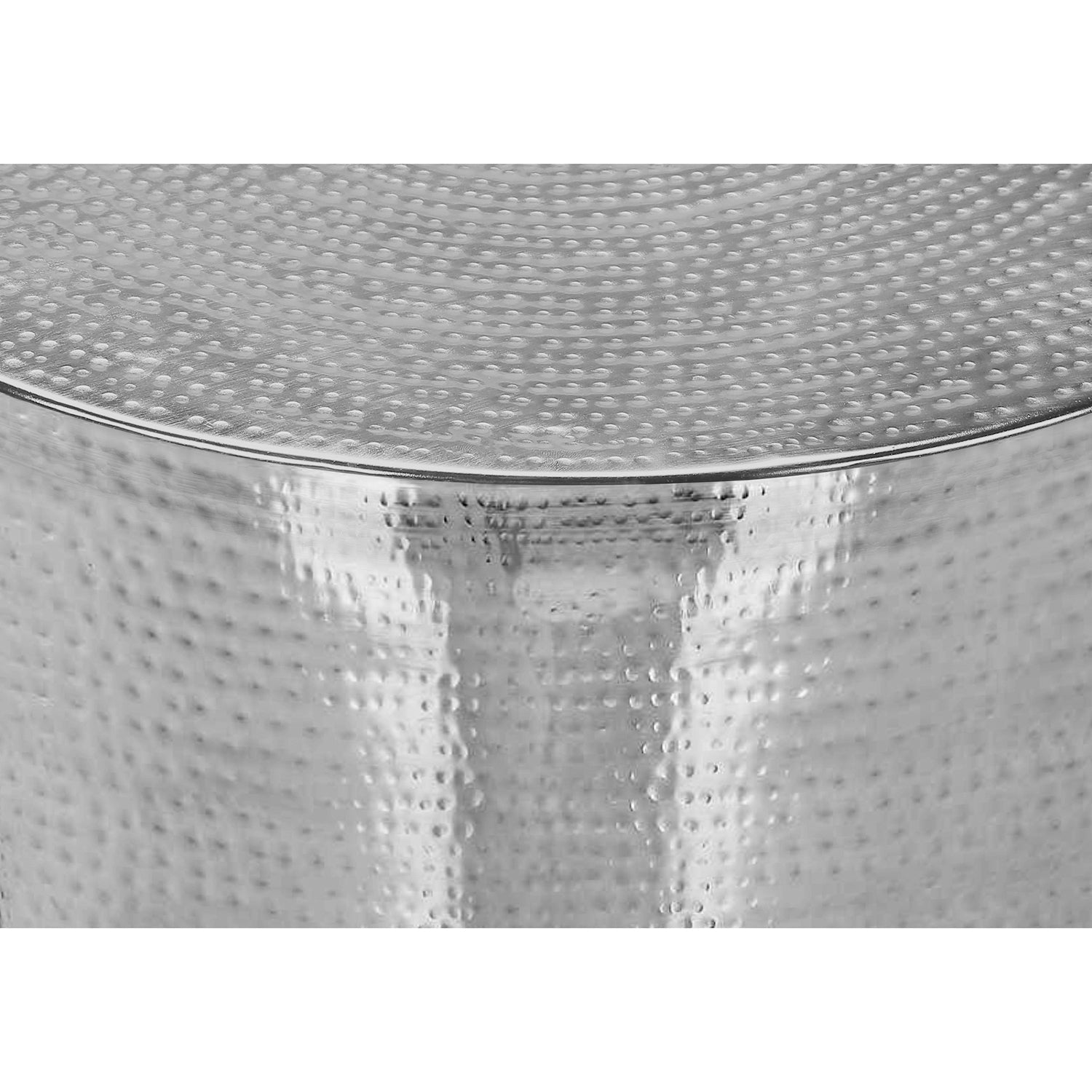 I 3925 - Table D'appoint, Tambour, Côté, Bout, Table De Nuit, Lampe, Salon, Chambre À Coucher, Métal Chrome, Contemporain, Moderne - Simple Boutique