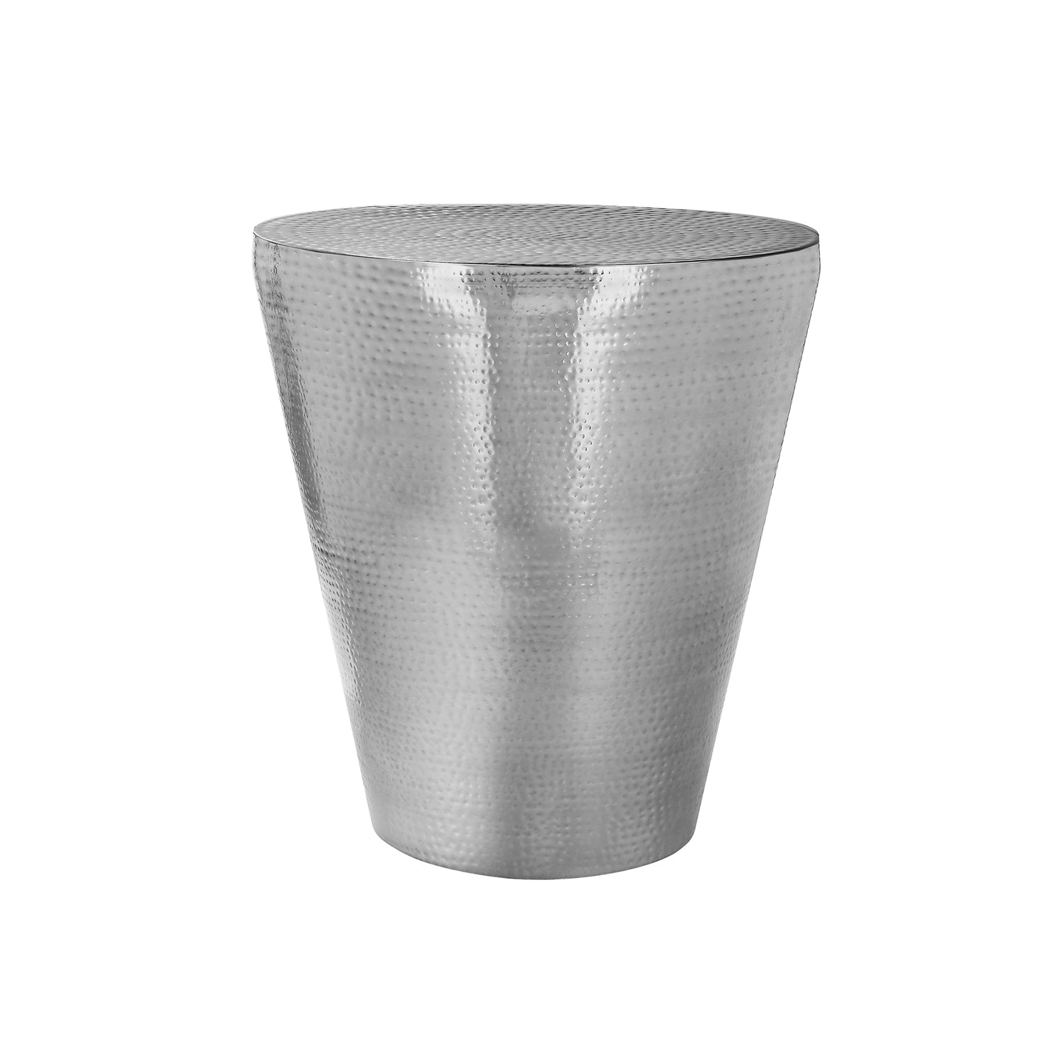 I 3925 - Table D'appoint, Tambour, Côté, Bout, Table De Nuit, Lampe, Salon, Chambre À Coucher, Métal Chrome, Contemporain, Moderne - Simple Boutique