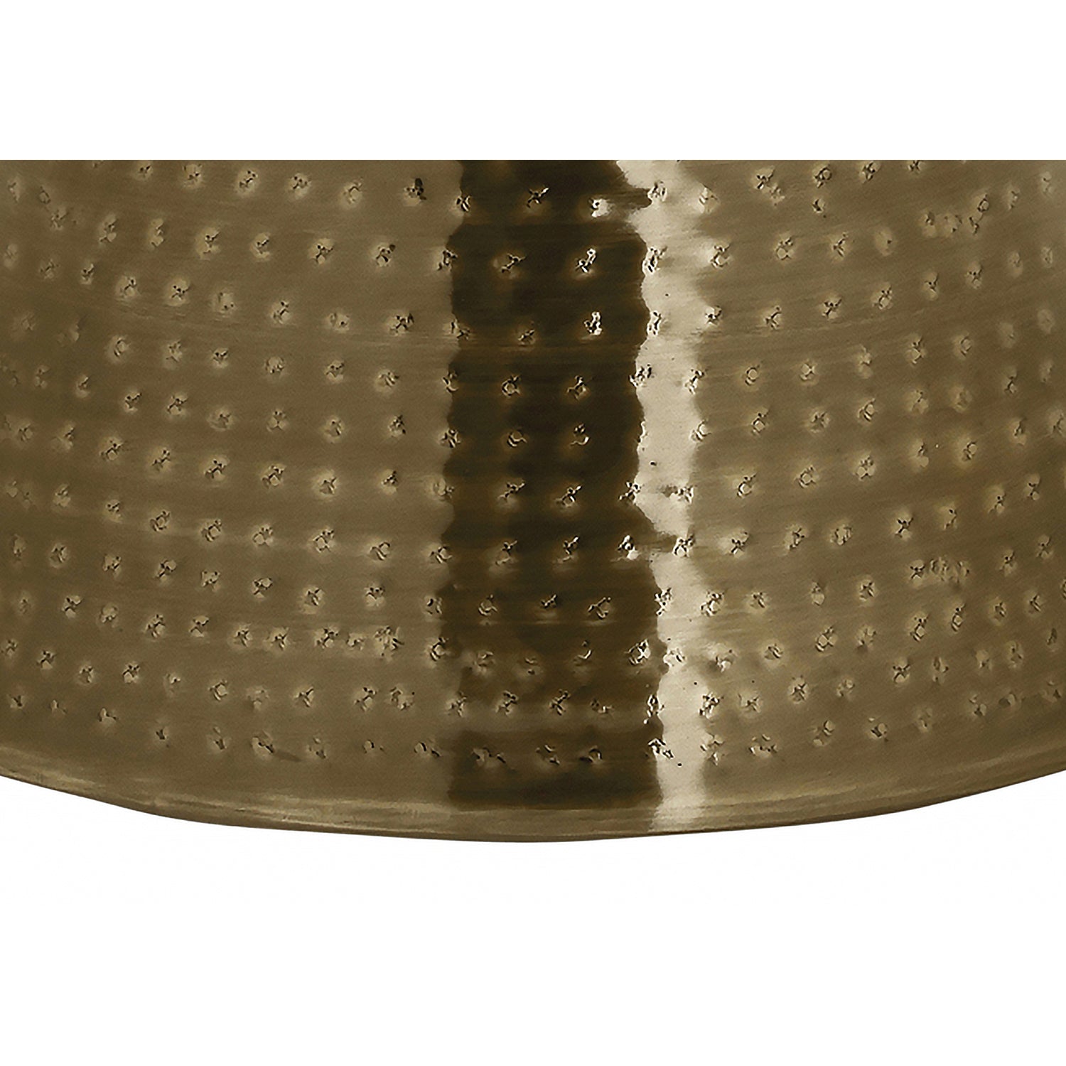 I 3927 - Table D'appoint, Tambour, Côté, Bout, Table De Nuit, Lampe, Salon, Chambre À Coucher, Métal D'or, Contemporain, Moderne - Simple Boutique