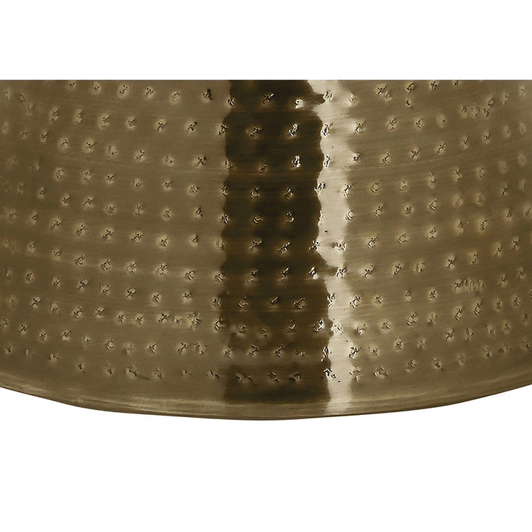 I 3927 - Table D'appoint, Tambour, Côté, Bout, Table De Nuit, Lampe, Salon, Chambre À Coucher, Métal D'or, Contemporain, Moderne - Simple Boutique