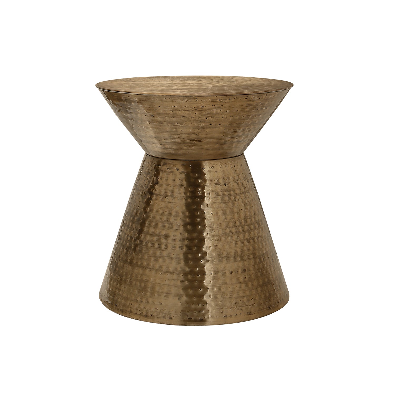 I 3928 - Table D'appoint, Tambour, Côté, Bout, Table De Nuit, Lampe, Salon, Chambre À Coucher, Métal Cuivre, Contemporain, Moderne - Simple Boutique