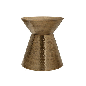 I 3928 - Table D'appoint, Tambour, Côté, Bout, Table De Nuit, Lampe, Salon, Chambre À Coucher, Métal Cuivre, Contemporain, Moderne - Simple Boutique